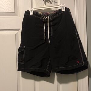 Polo by Ralph Lauren Black Swim Shorts with Multicolor Plaid